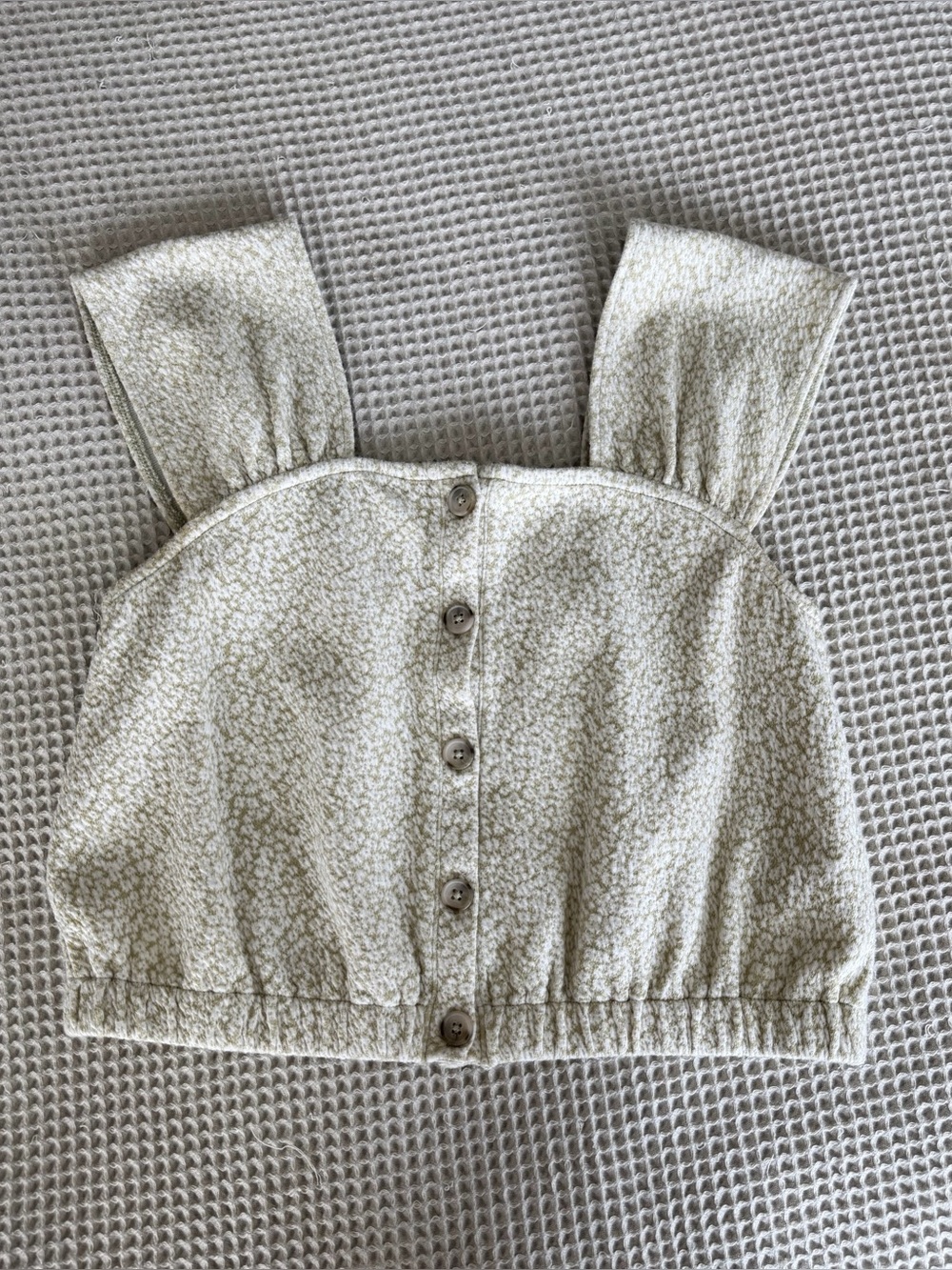 Madewell Cream and Light Olive Knit Sweater Top